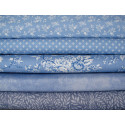 Patchwork Stoffpaket Blumen hellblau 75087