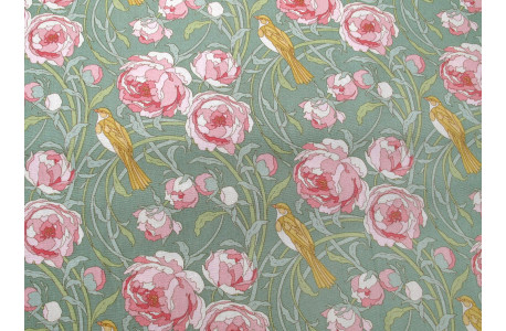 Tilda Stoffe Rosen Baumwolle Blumen Pfingstrosen Vögel Tiere Songbird