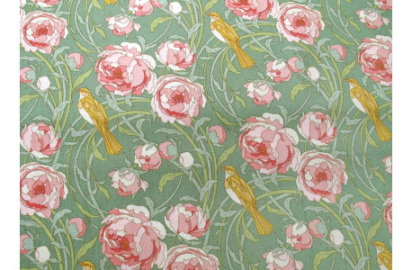 Tilda Stoffe Rosen Baumwolle Blumen Pfingstrosen Vögel Tiere Songbird