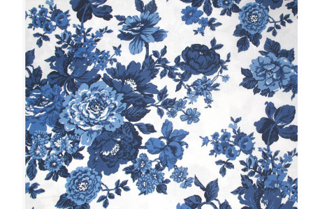 Patchworkstoff Blumen Blueprint Baumwolle Meterware Rosen Moda 