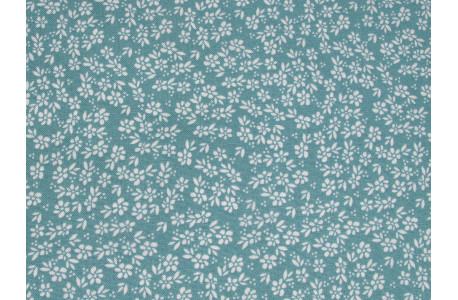 Patchworkstoff Blümchen Laguna Sunrise Baumwolle Blumen Millefleur türkis weiß