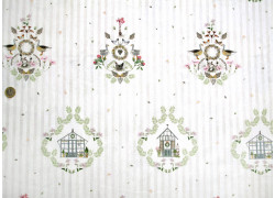 Stoff acufactum Landhausornamente Tiere Hühner Blumen Gänse Baumwolle Ostern Frühling Kerstin Heß