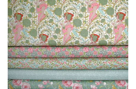 Tilda Stoffpaket Blumen Rosen Songbird Frauen Libellen Baumwolle 75018