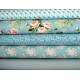 Patchwork Stoffpaket Blumenstoffe Rosen Baumwolle Pünktchen türkis 75017