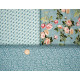 Patchwork Stoffpaket Blumenstoffe Rosen Baumwolle Pünktchen türkis 75017