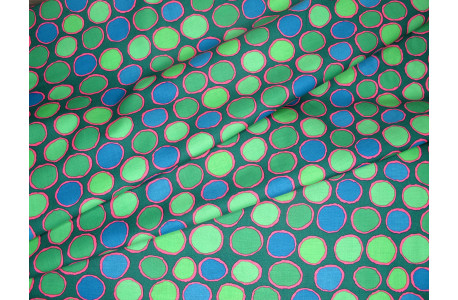 Patchworkstoff grün Tupfen Kaffe Fassett Baumwolle Kreise Punkte Dots