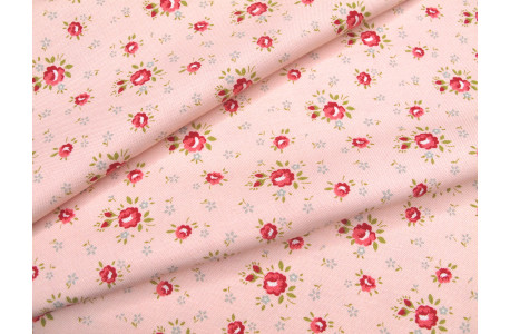 Patchworkstoff kleine Rosen Lyda Rose Baumwolle Meterware Röschen Blumen Moda