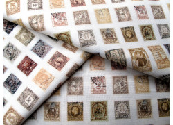 Tim Holtz Eclectic Stamps Patchworkstoff Baumwolle Briefmarken Junk Journal