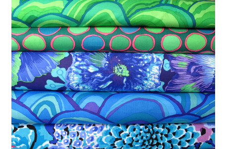 Patchwork Stoffpaket Kaffe Fassett Baumwolle Blumen blau 75012