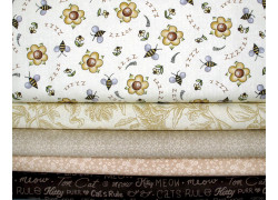 Patchwork Stoffpaket ocker braun Bienen 75045