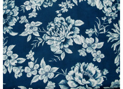 Patchworkstoff große Blumen Dahlien Mohnblumen Rosen Baumwollstoff Meteware Sandalwood