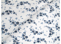 Patchworkstoff Rosen blau Shoreline Baumwollstoff Meterware Röschen Blumen dunkelblau Moda