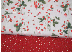 Stoffpaket Baumwolle acufactum Silke Leffler Erdbeeren Sommer Wichtel Kinderstoffe 72070