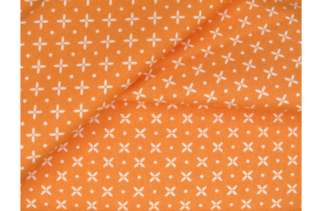 Patchworkstoff Kreuzchen Punkte Baumwolle Stoff Meterware Laguna Sunrise