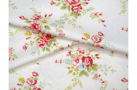 Stoff Rosen Blumen Baumwolle Meterware Lyda Rose Patchworkstoff