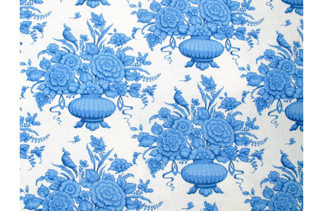 Tilda Stoff Blumen Vögel Patchwork Baumwolle Meterware Something Blue