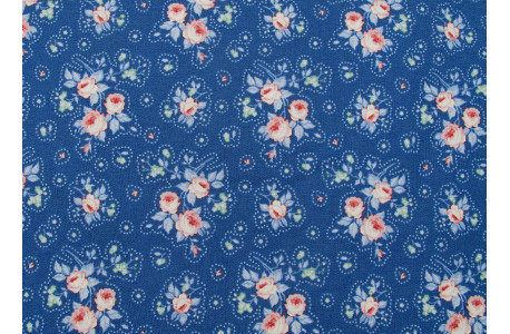 Tilda Stoff Röschen Blumen Rosen Baumwolle Meterware Patchworkstoff Something Blue