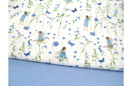 Stoffpaket acufactum Elfen Blumen Punkte Baumwolle Patchwork Daniela Drescher