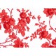 Stoff Rosenranken rot weiß