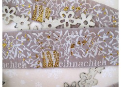 Webband Weihnachten creme gold