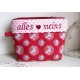 Kosmetiktasche Schmincktasche Etui Utensilo rot rosa