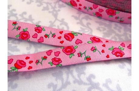 Webband Rosenband rosa Farbenmix
