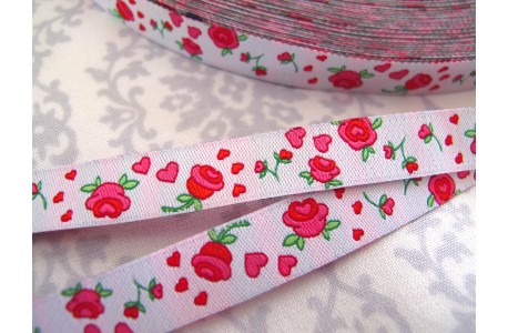 Rosenband weiß pink Farbenmix