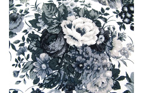 Stoff Rosen schwarz grau weiß Patchworkstoff