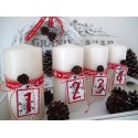 Adventskranz Zahlen 1 - 4 Tags auf Filz Baumwolle