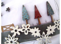 Holzknöpfe Deko Weihnachten Tannenbaum