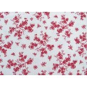 Blumenstoff Baumwollstoff rot weiß