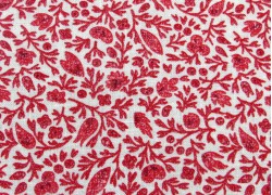 Patchworkstoff Blätter rot creme Chafarcani