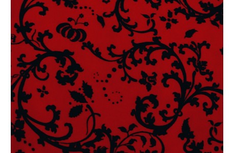 Patchworkstoff Ranken rot schwarz Moroccan Red Quiltstoff