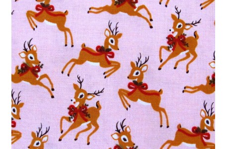 Weihnachtsstoffe Patchwork Rehe Merry and Bright